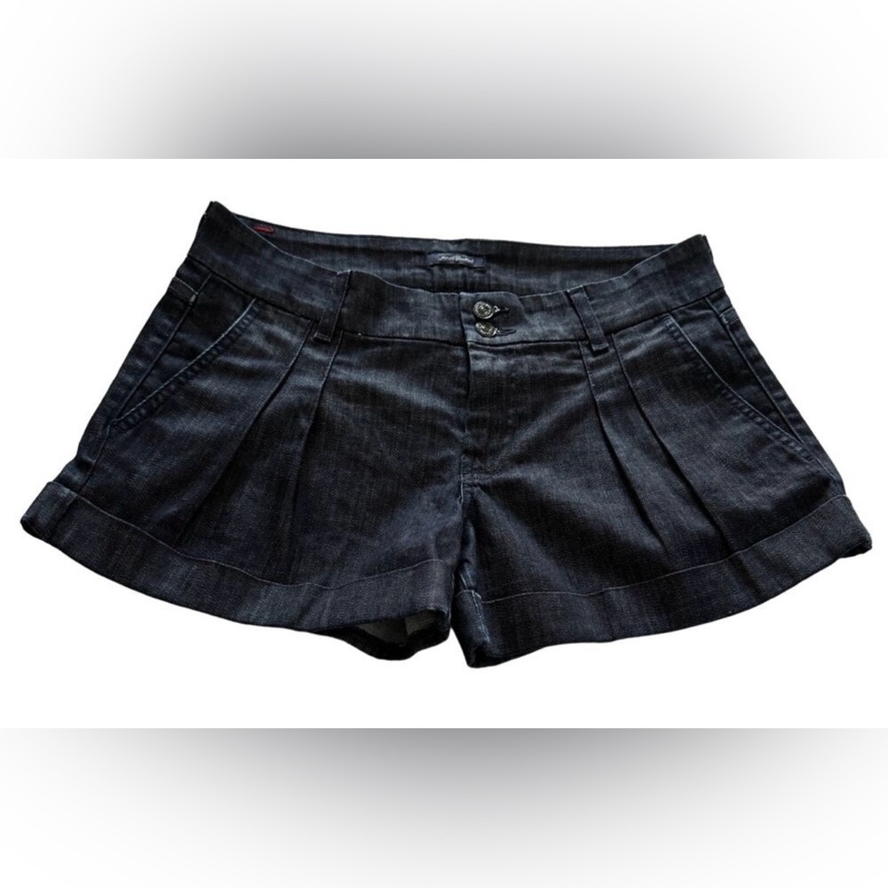 7 For All Mankind Blue Dark Wash Pleated
Cuffed Shorts Sz 29
